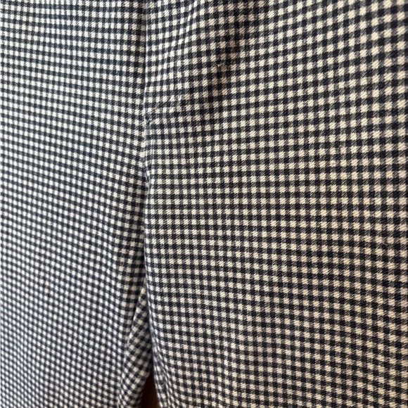 Michael Kors Navy Blue & White Check Pull-on Pants gold details size M women’s - Picture 3 of 11